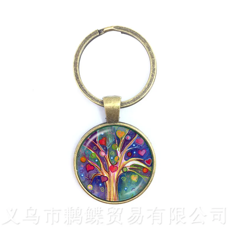 Стеклянные брелки с рисунком деревьев и бабочек европейские американские