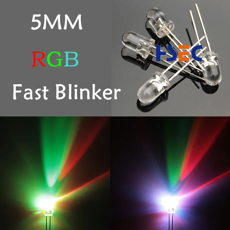 Бесплатная доставка 1000 шт 5 мм светодиодные RGB прозрачные лампы быстрая