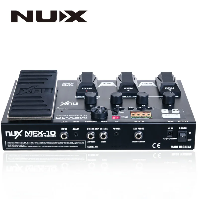 NUX MFX-10 многоэффектный процессор педаль гитары 55 типов эффектов AUX-in ЖК-дисплей |
