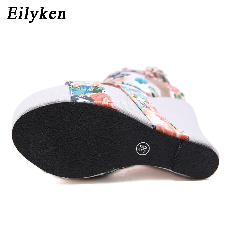 Eilyken/летние модные женские сандалии на платформе туфли с пряжкой ремешке