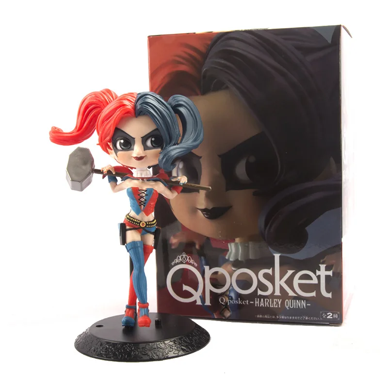 Harley Quinn B Аксессуары для украшения дома Q Posket Big Eyes Харли Квинн Джокер ПВХ мультяшная фигурка Коллекционная модель игрушки подарочные фигурки - Цвет: Harley Quinn B