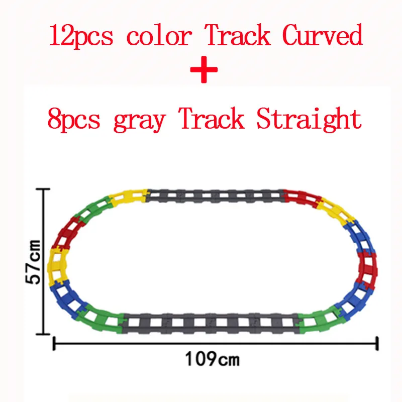multicolour track C Поезд трек кирпич изогнутый кроссовер переключатель аксессуар для трека строительный блок трек DIY игрушки подарок совместим с Duplo - Цвет: multicolour track C