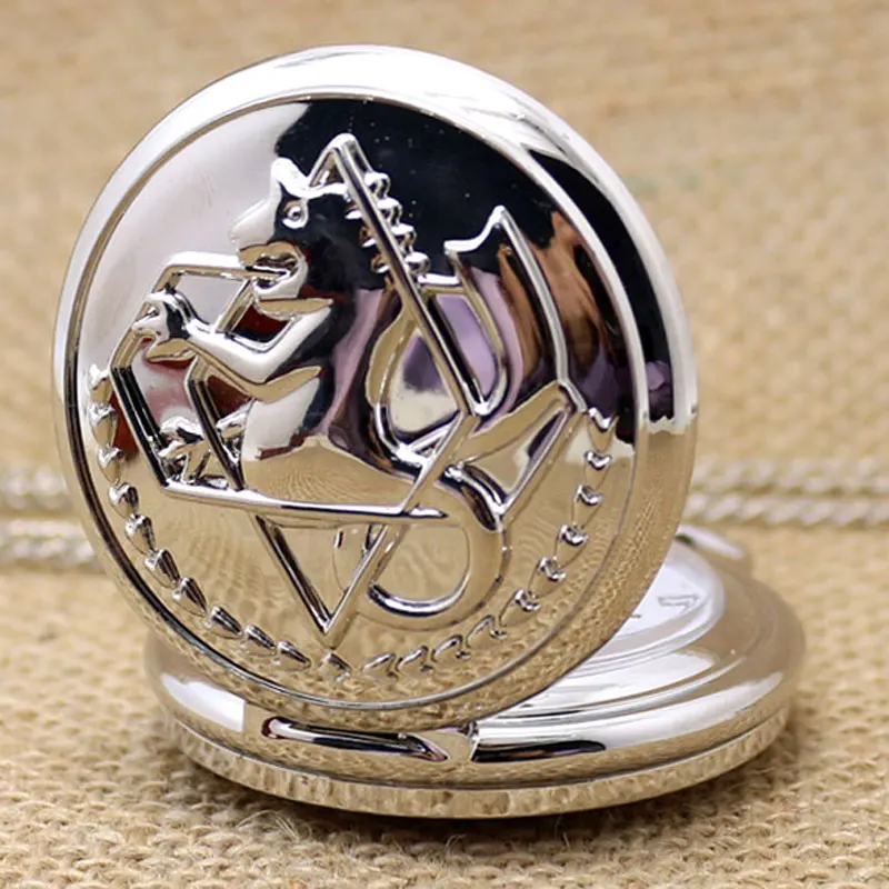 Антикварные цельнометаллические кварцевые часы в стиле стимпанк с алхимиком