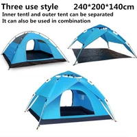 240210140cm camping automatic throw blue tent waterproof climbing travel hiking urltra light family baby auto double tents