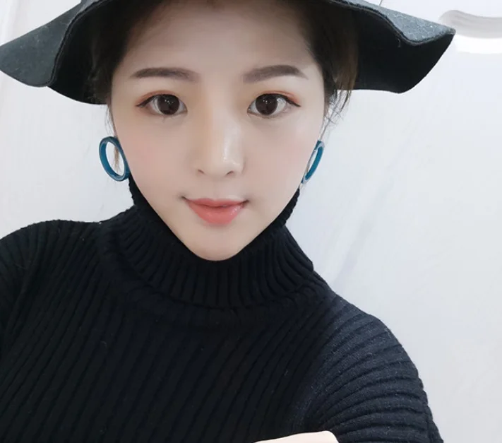 New Acrylic Round Acetate Dangle Earrings Girls Statement Long Drop Jewelry boucles d'oreilles 2018 Brincos | Украшения и