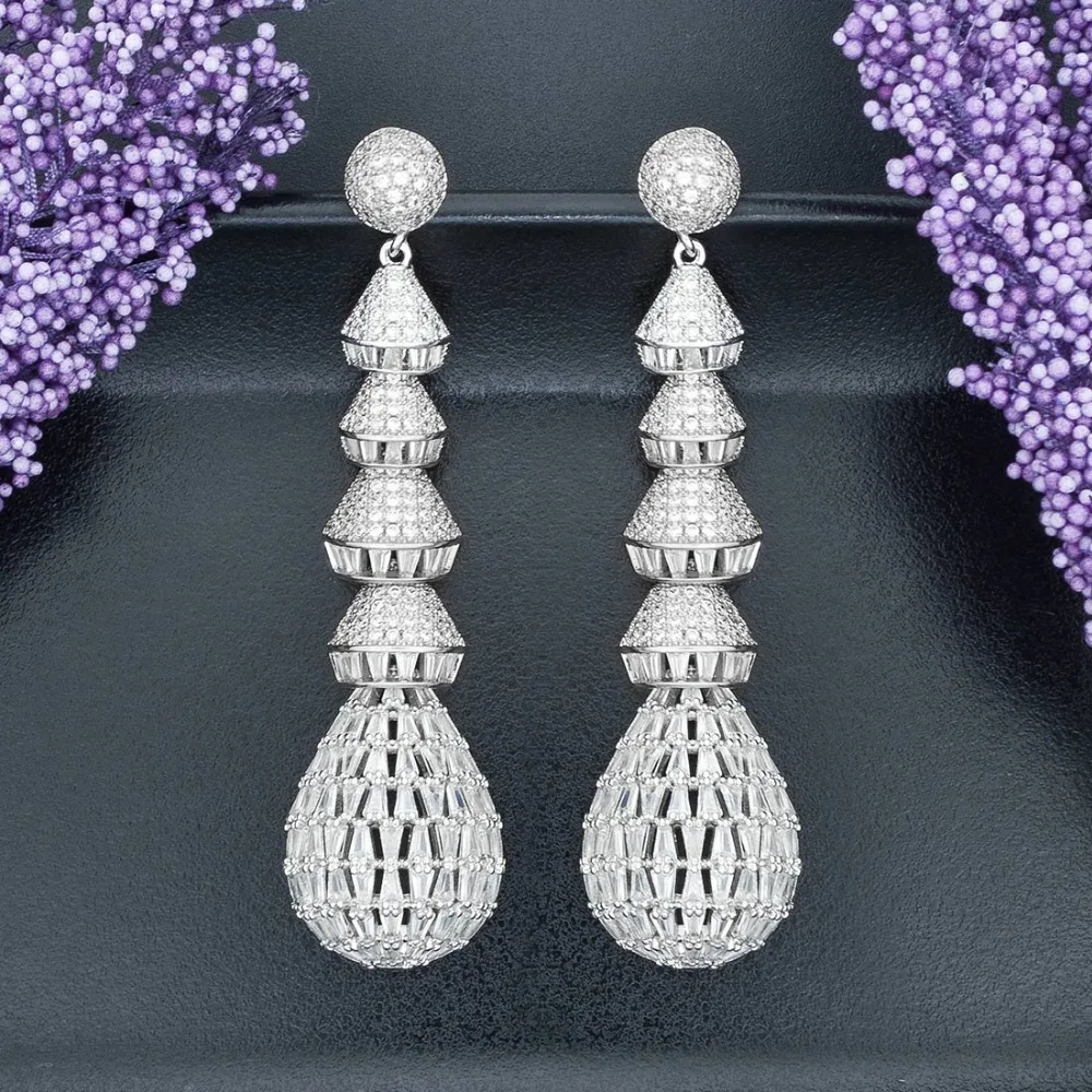 Женские серьги ModemAngel модные роскошные медные из бамбука с фианитом AAA для