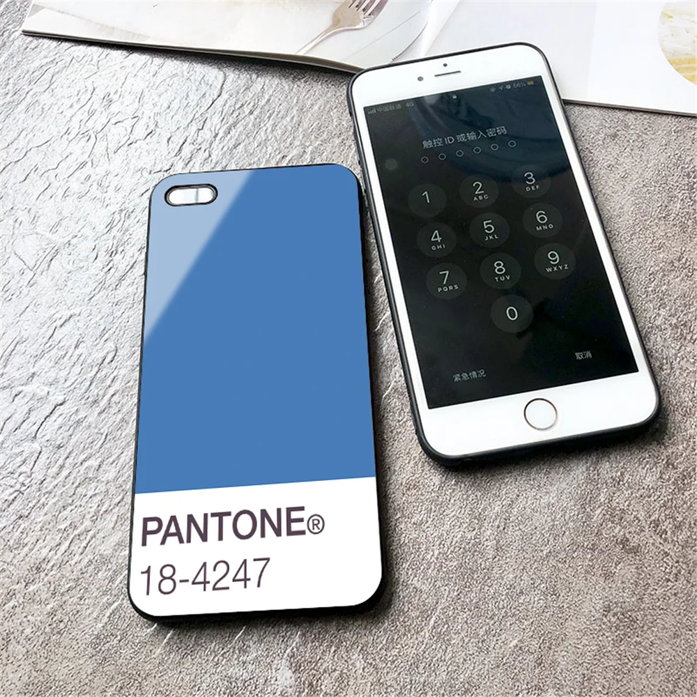 Роскошное популярное закаленное стекло чехол для телефона для iphone 6 6S 7 8 Plus 5 5S SE X XR XS MAX новейшая цветная карта Pantone