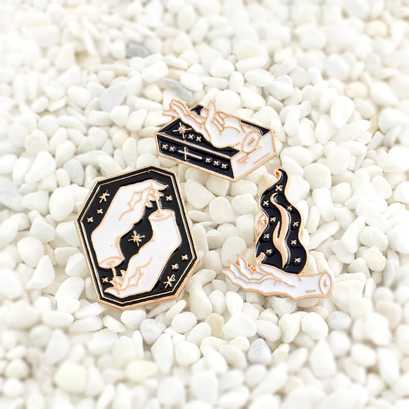 Эмалированные булавки в виде ведьма темные Волшебные звезды волшебная книга