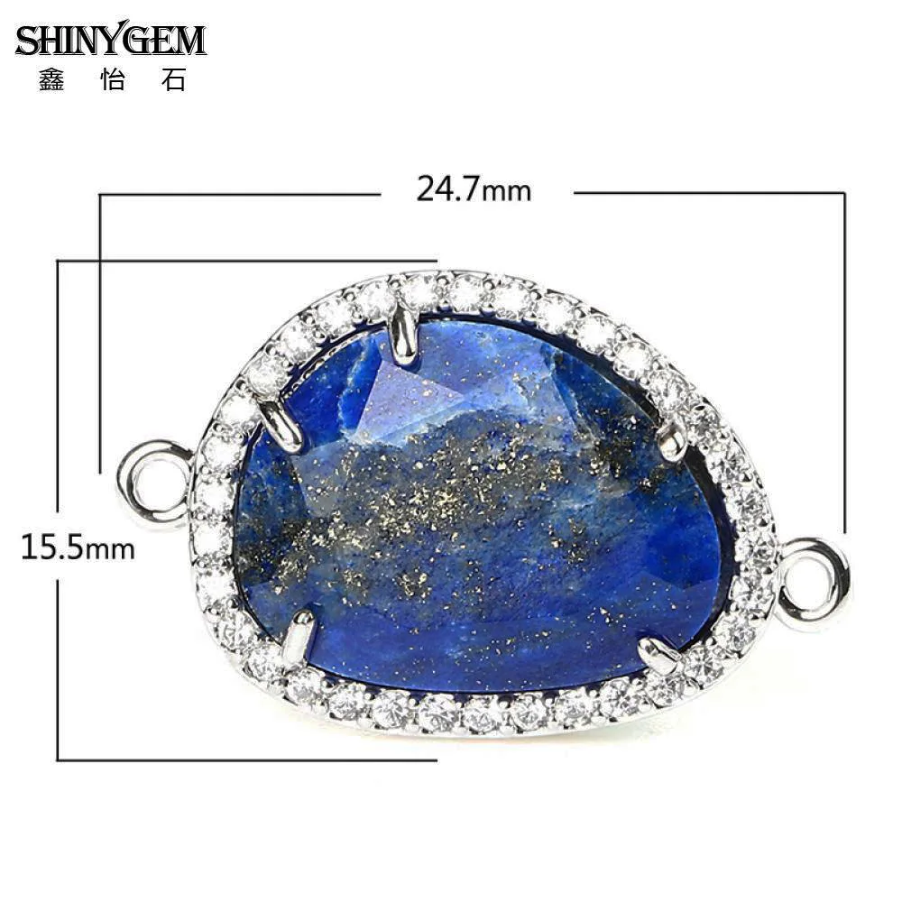ShinyGem Натуральный камень разъем Ляпис Лабрадорит авантюрин нерегулярные цвета: золотистый, серебристый Разъем Подвески для серьги принятия