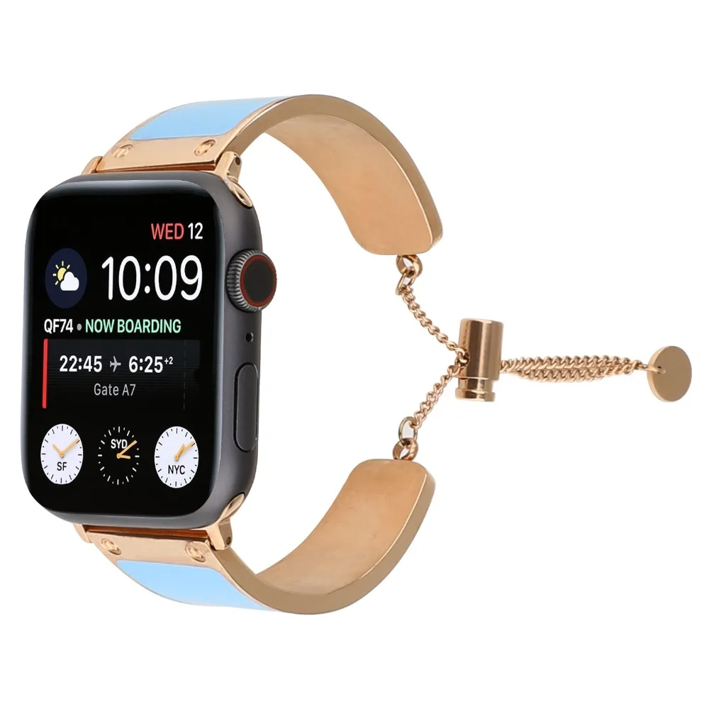 Модный браслет из нержавеющей стали ремешок для Apple Watch группы серии 4 3 2 1 сменный