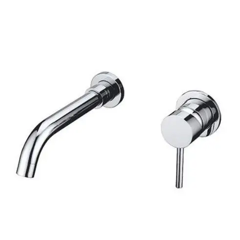 High Quality Round 2 Hole In Wall Sink Basin Mixer Tap faucet Bathroom Spout Faucet Single Lever Matt Black/ Chrome | Обустройство