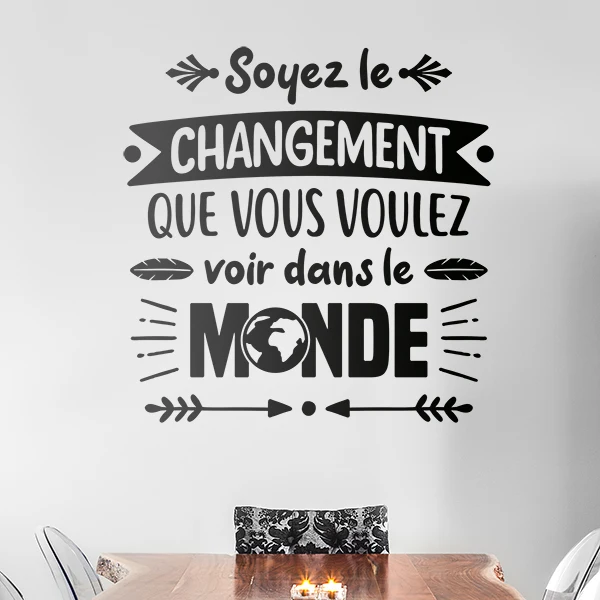 

Stickers Muraux Soyez-le-changement-que-vous-voulez Vinyl Wall Decal Mural Art Wallpaper Living Room Home Decor Poster