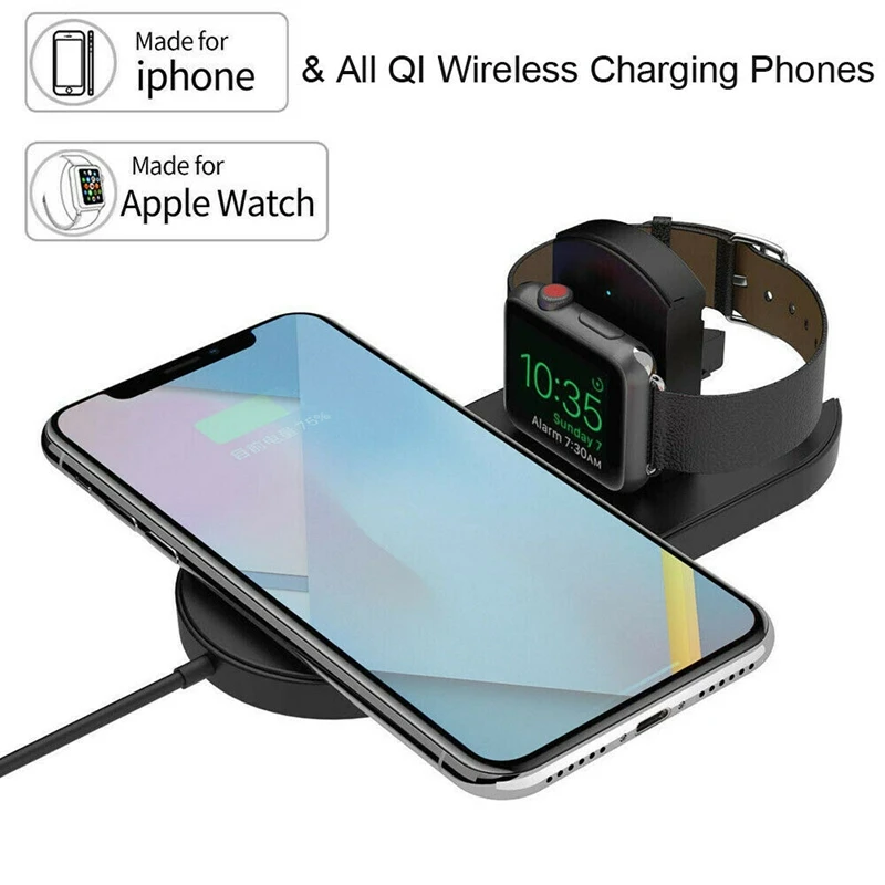 QI Беспроводная зарядная док-станция зарядное устройство для Iphone X XR XS MAX для huawei P30 Pro Sumsang S9 Note 9 S8 для Apple Watch для iWatch