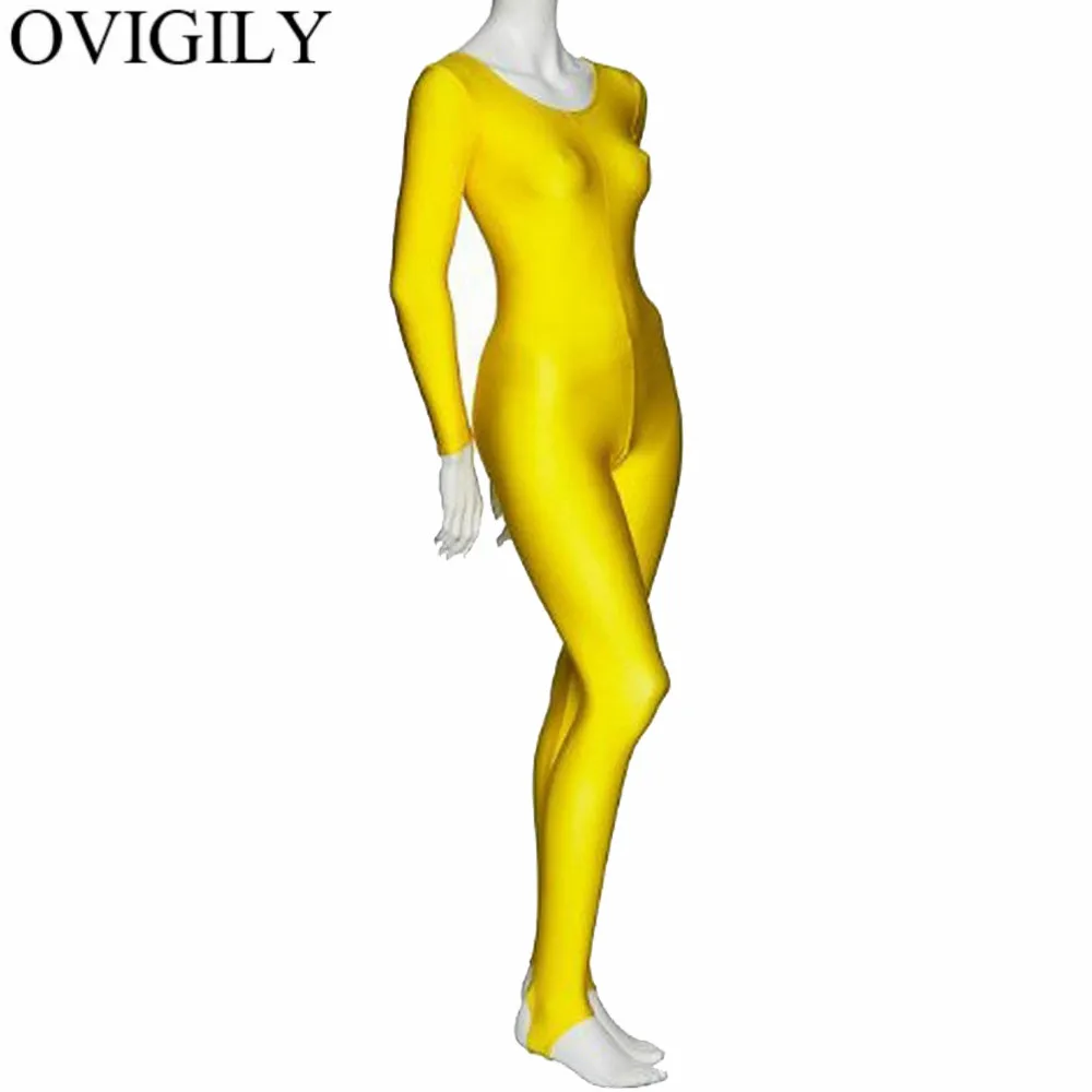 OVIGILY женские блестящие танцевальные костюмы с длинным рукавом для
