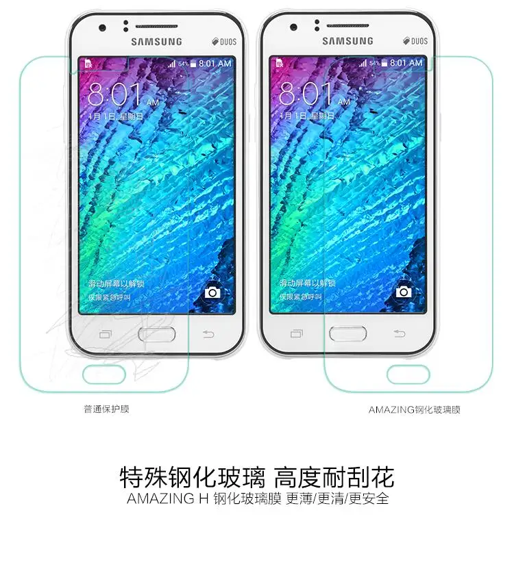 Закаленное стекло для Samsung Galaxy J1 Nillkin Amazing H противовзрывная Защита экрана / J100 |