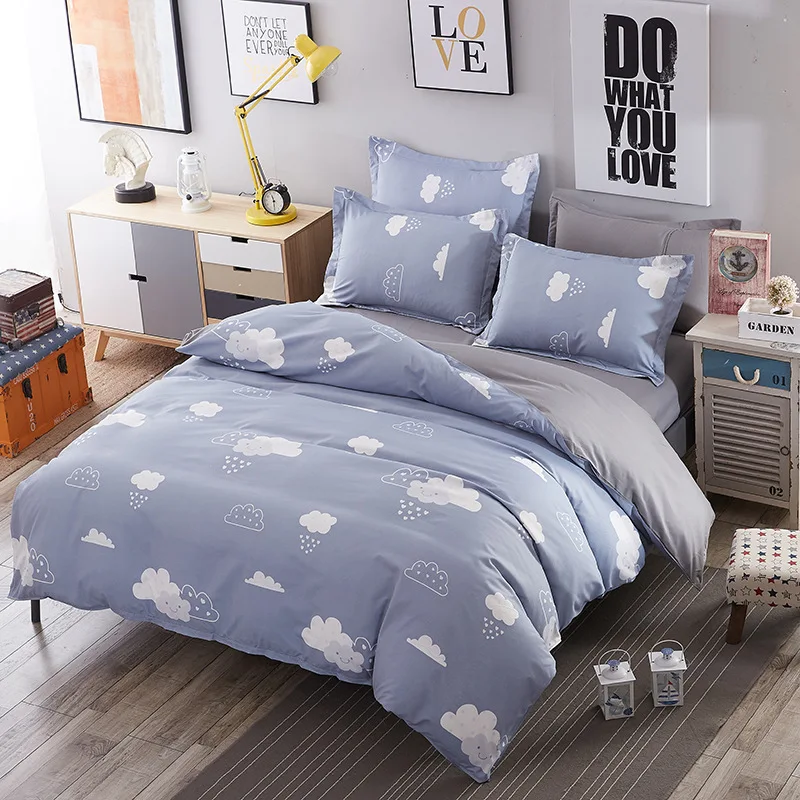 Пододеяльник с серым облаком Комплект постельного белья из 3/4 предметов