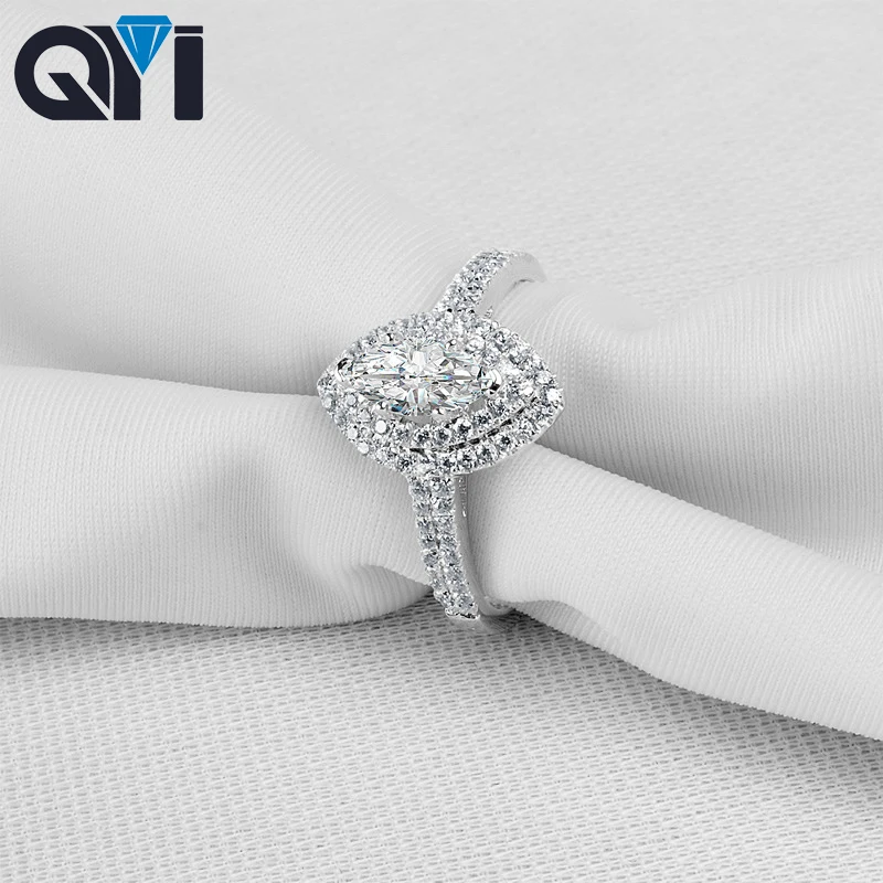 QYI серебро 925 пробы Женские Ювелирные изделия для помолвки 4*8 мм огранка маркиза
