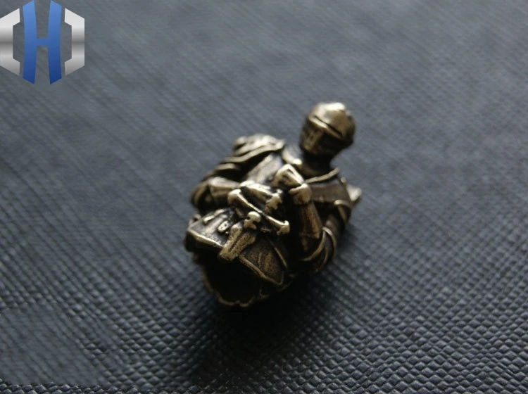 EDC винтажный Витязь рыцарь латунь крестоносца Броня Воин зонт-кинжал веревка Пряжка ключ падение нож бусины
