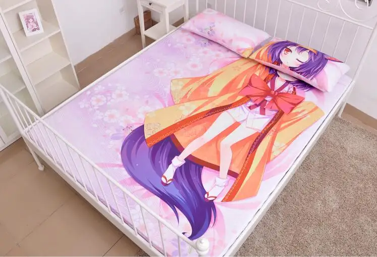 Наматрасник с мультяшным аниме No Game Life из молочного шелка|bedspread|bedspread animecounterpane |