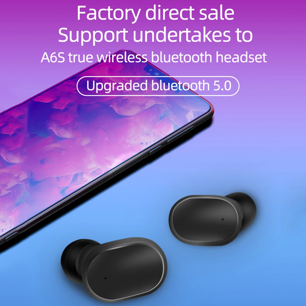 TWS беспроводные Bluetooth наушники для Redmi Airdots беспроводная гарнитура BT5.0 спортивные