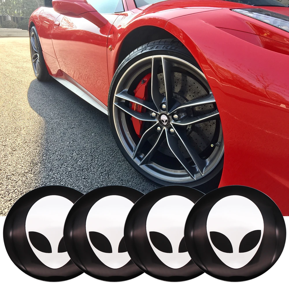 4 шт. 56 мм 3D значок на рулевое колесо Alien Car Steering Wheel Center наклейка колпачок эмблема