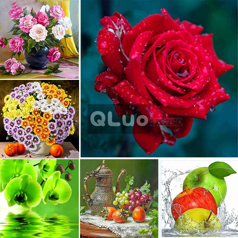 Diamond Вышивка 5D цветы фрукты и Золотой дерево Pictures Home Decor алмазов картина крестом
