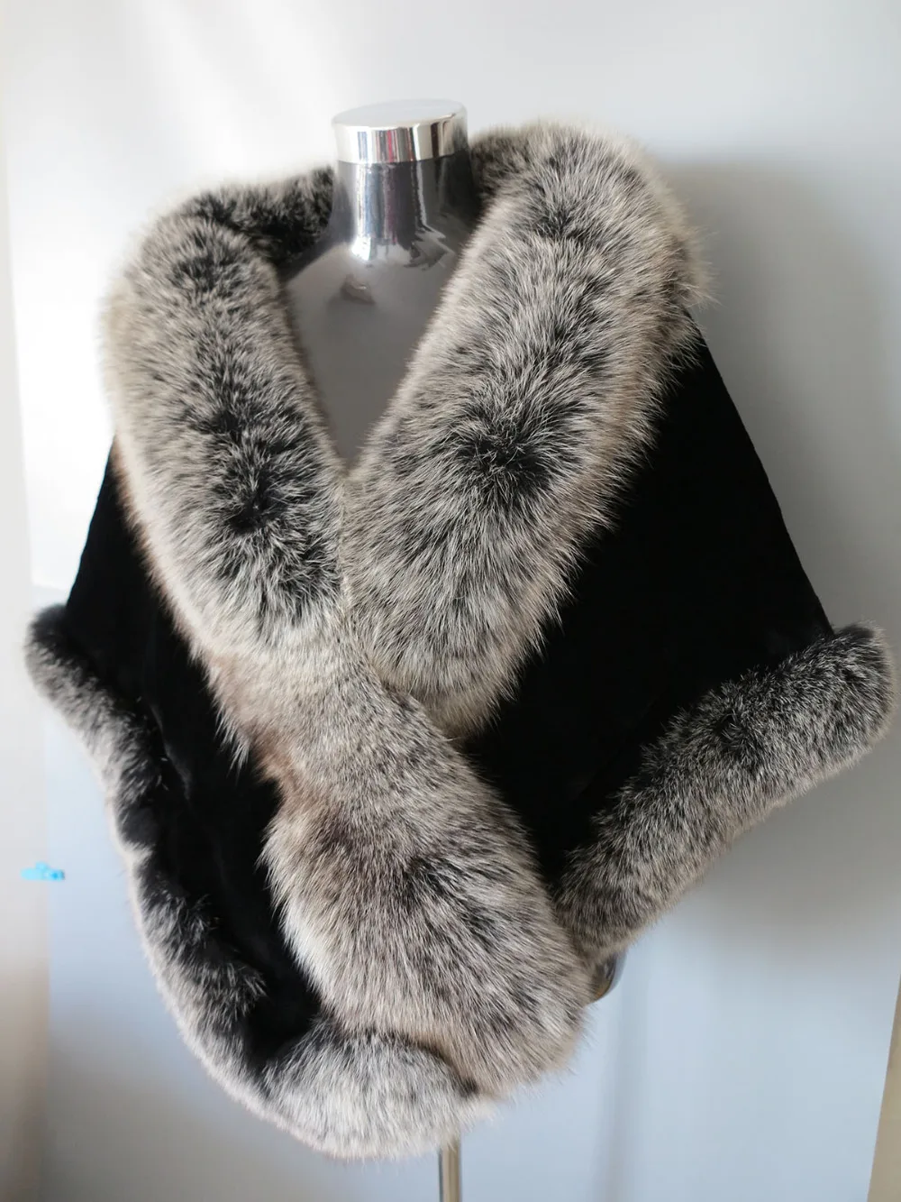 Новый стиль 100% натуральным лисьим мехом с кролика накидка обертывание шарф