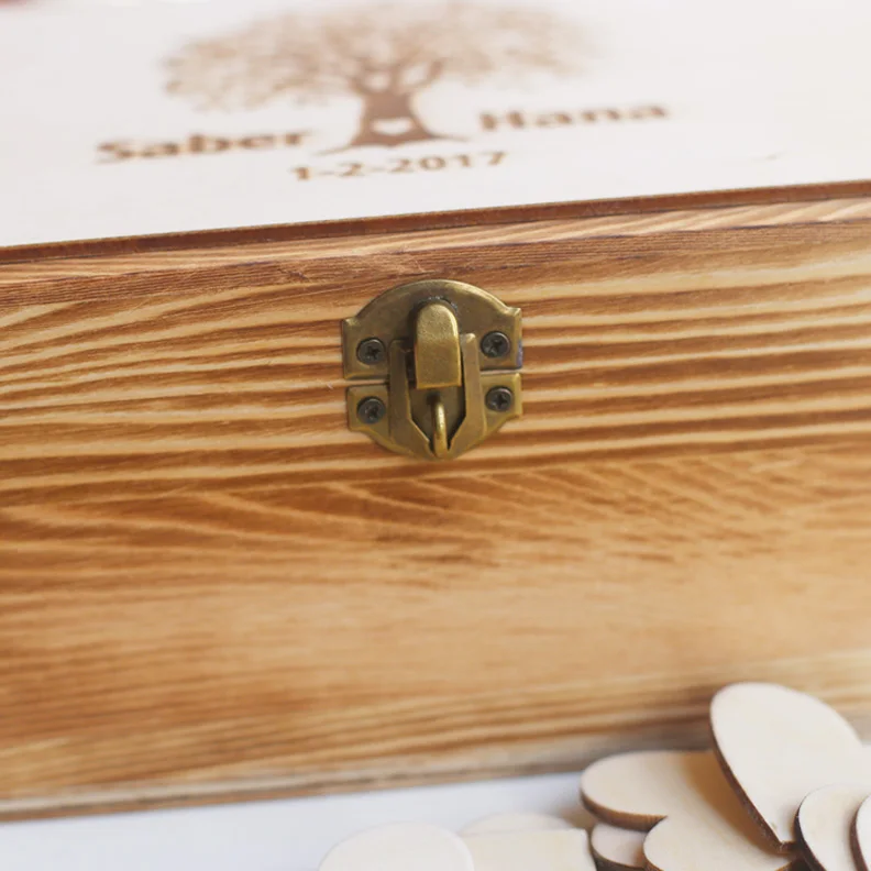 Индивидуальная книга для гостей на свадьбе деревянный ящик Keepsake заказ коробка
