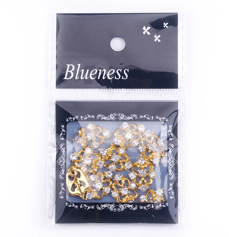 Blueness 10 шт. золотые металлические подвески 3D украшения для ногтей шт./лот