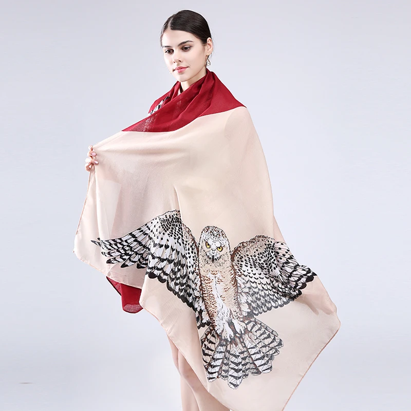 Женская длинная шаль с принтом Сова|long shawl|shawls and scarvesfashion shawls |
