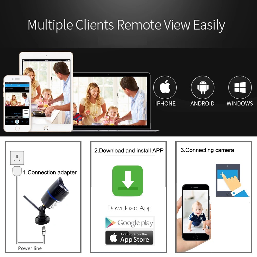 Ip камера видеонаблюдения Wi Fi 1080P 720P 2 МП|Камеры видеонаблюдения| |