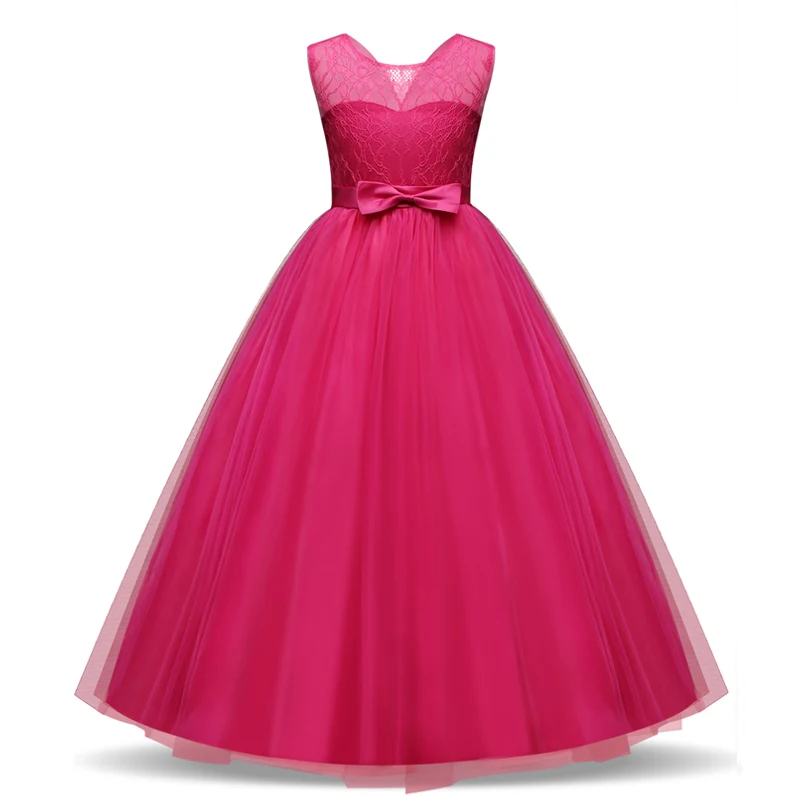 Brand Baby Kids Girls Flower Girl Party Frock Dress For Clothes Long Tulle Wedding Gown Children Teenager Formal Wear 12T | Детская
