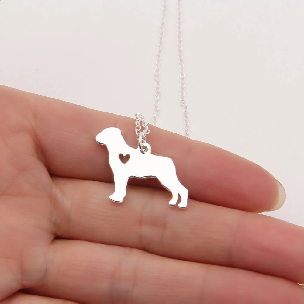 

Rottweiler Necklace Pendant Puppy Heart Toy Dog Lover Memorial Pet Necklaces & Pendants Women Animal Charms Christmas Gift