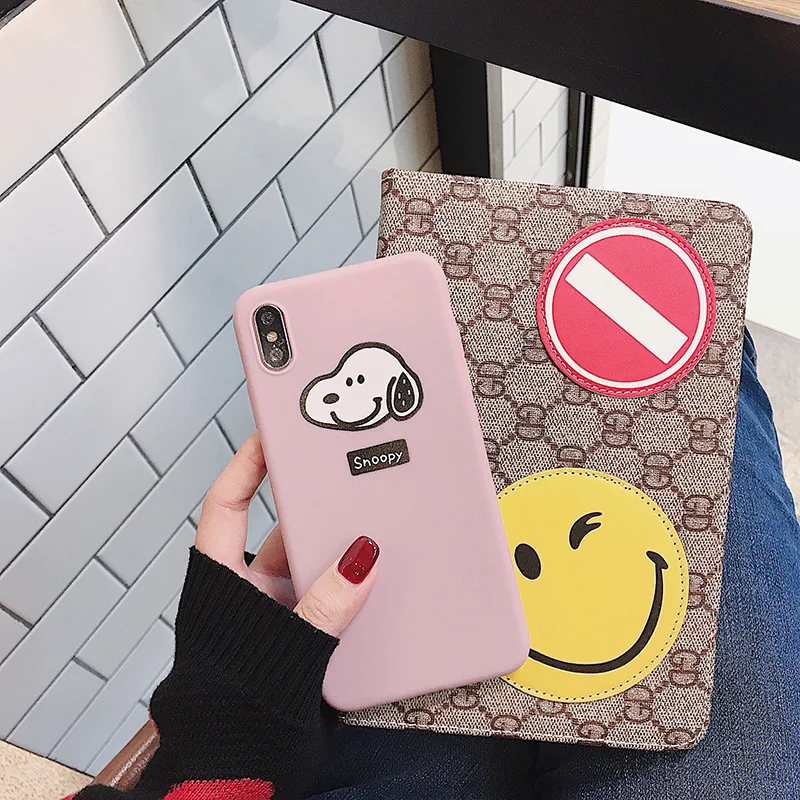 Cute Cartoon Head For iPhone Xs XR Max Mobile Phone Shell iPhone6s 7 8 Plus Doggy Big Soft Protective Case | Мобильные телефоны и