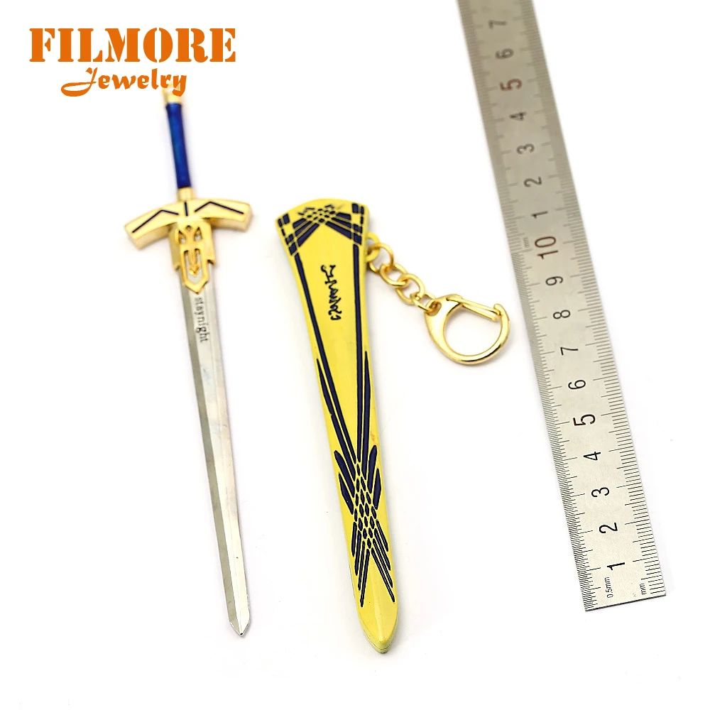 Filmore аниме Fate Saber брелок на ключи с кольцом из сплава Holder Black 17 см Подвеска в виде