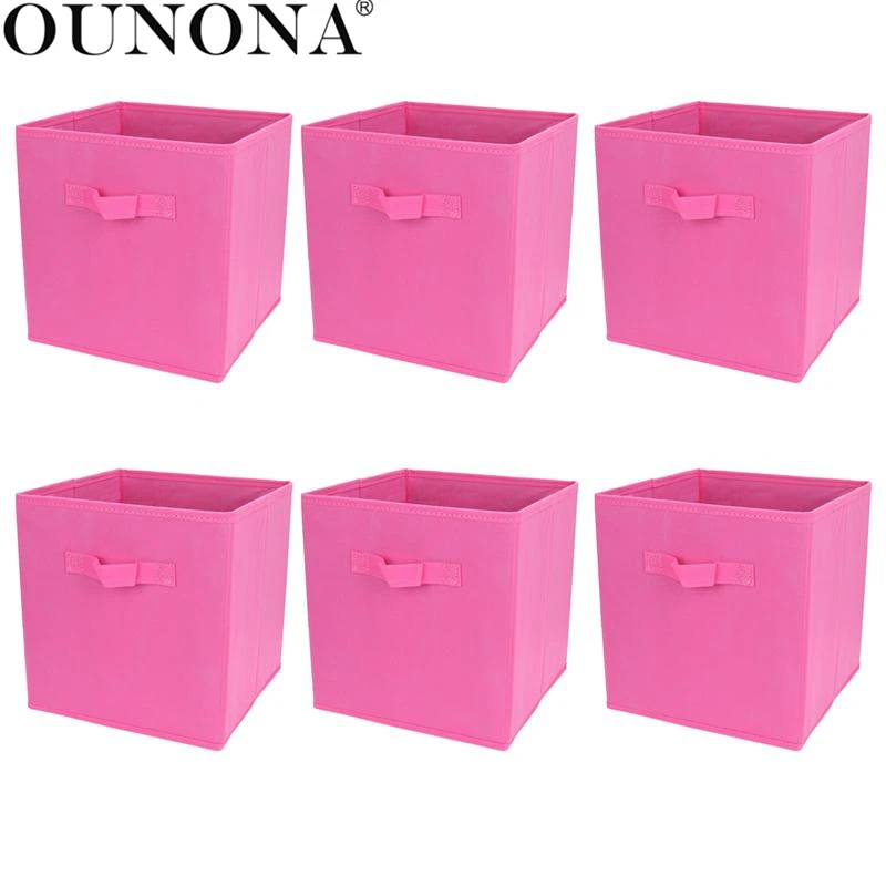 6 шт. складной тканевый куб для хранения корзин ящиков органайзеров игрушек книг