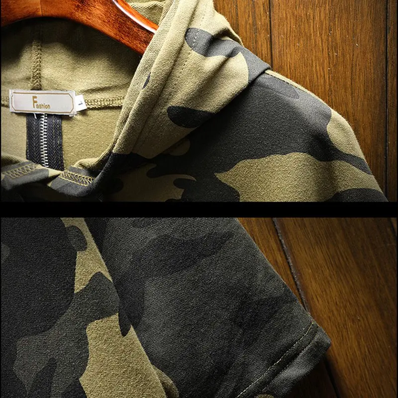 Летняя мужская Толстовка для подростков камуфляжная зеленая толстовка на молнии