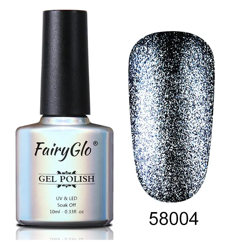 FairyGlo, 10 мл, Платиновый Гель-лак для ногтей, блестящий блеск, замачиваемый Гель-лак, долговечный УФ светодиодный Гель-лак для ногтей, гели для дизайна ногтей - Цвет: BJJ58004
