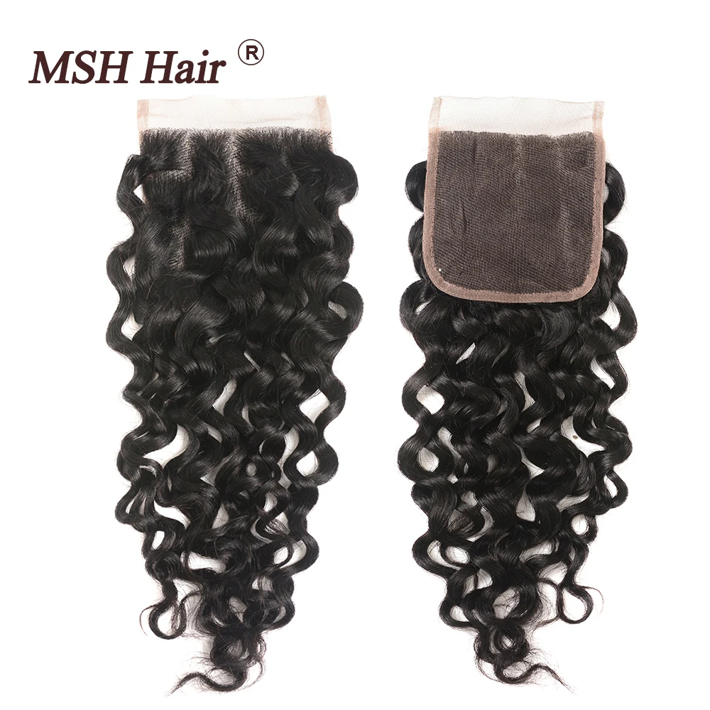 Волосы MSH перуанские волнистые пучки волос с застежкой натуральные черные