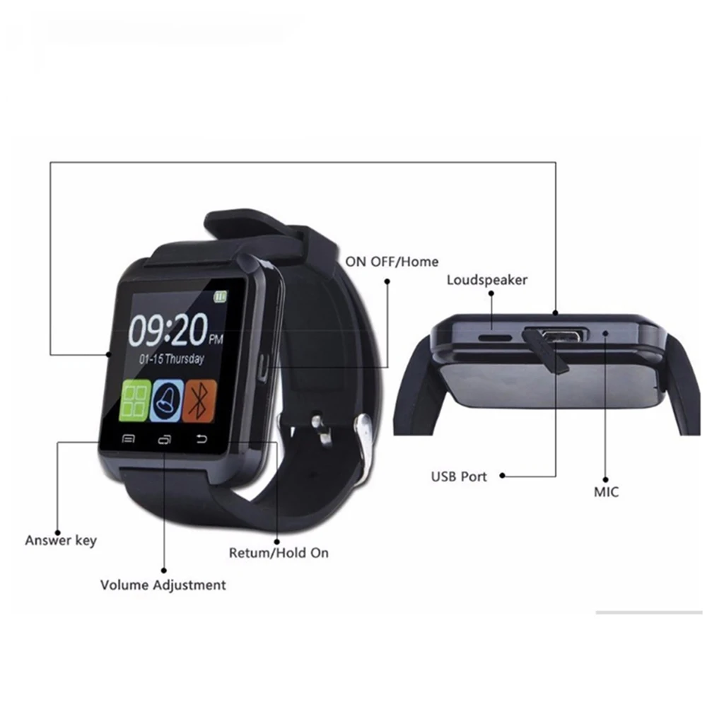 Умные часы GIAUSA Bluetooth Android умные синхронизация уведомлений наручные для мужчин и