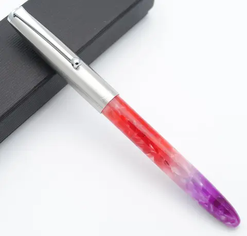 JINHAO 51A целлулоидная акриловая перьевая ручка со стальной крышкой EF перо 0,38 мм чернильная ручка с преобразователем для школы бизнеса офиса подарочная ручка