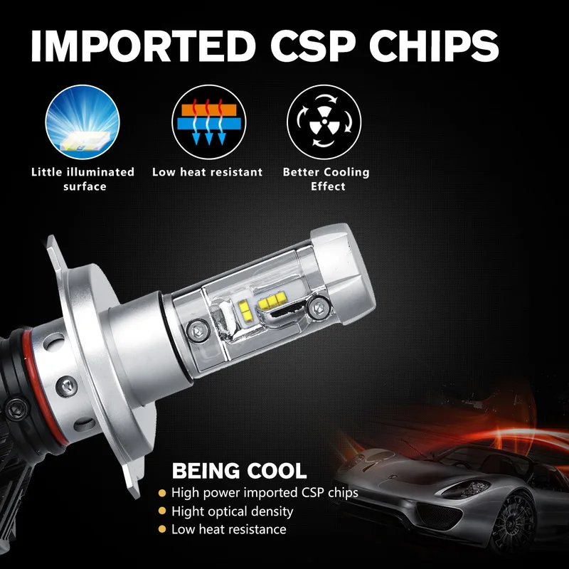 Oslamp X3 серии светодиодный фар H4 лампы для передних H7 H11/H8/H9 9005 9006/HB4 50 Вт 6000LM спереди