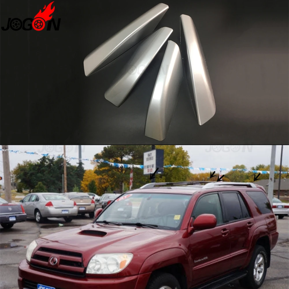 Серебристый крыши эстакады чехол ногу Кепки для Toyota 4runner N210 Hilux Surf Toyota SW4 2003-2009 заменить в виде ракушки 4 шт./компл