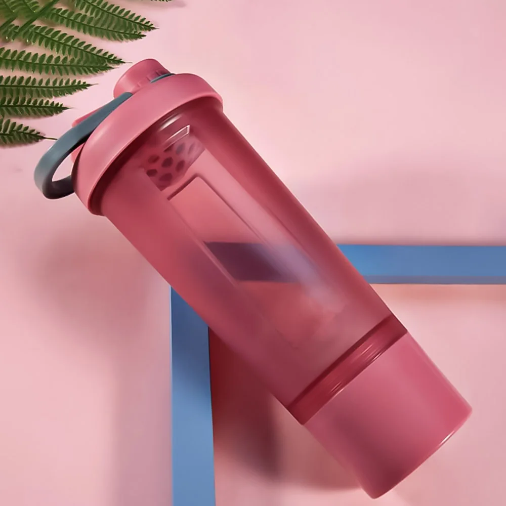 pink Для женщин Спортивная бутылка для воды для девочек шейкеры для протеиновых коктейлей бутылки с смешивания мяч 500 мл герметичность не содержит БФА; напитки Бутылка спортивная Фитнес - Цвет: pink
