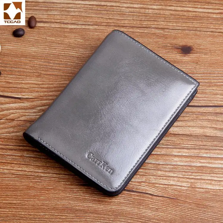 Gray1 Мужской кошелек, масло, воск, кожаный кошелек, мужской, carteira masculina, короткий, двойной, erkek cuzdan, однотонный, мужской кошелек, мужской, porte feuille homme - Цвет: Gray1