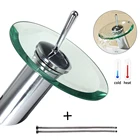 2022 Водопад для ванной комнаты, раковина, смеситель, кран, смеситель, хромированное полированное стекло, кран со стеклянным краем с водопроводной трубой