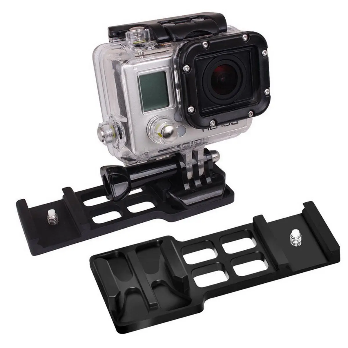 Cantilever Picatinny Weaver Rail Side Mount for GoPro Hero 4 3 2 1 Camera Also Compactible with Quick Release Buckle of SJCAM |