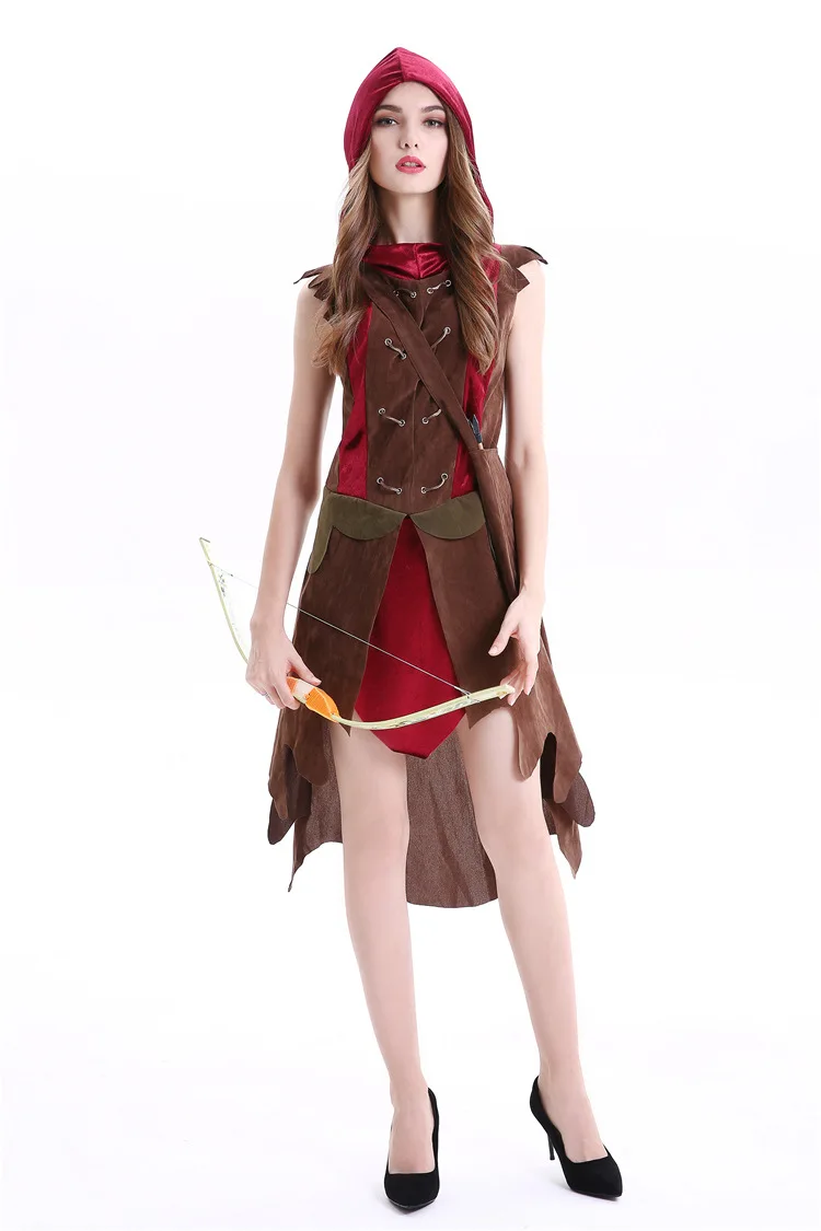Женский костюм для косплея охотницы + платье вечерние костюмы на Хэллоуин