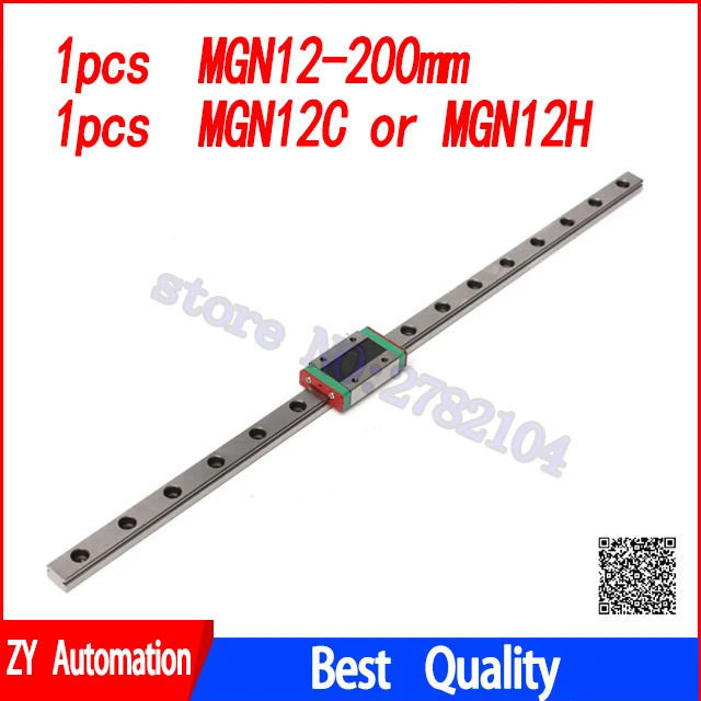 

12mm Linear Guide MGN12 200mm linear rail + MGN12H MGN12C Long linear carriage for CNC XYZ Axis 3Dprinter part