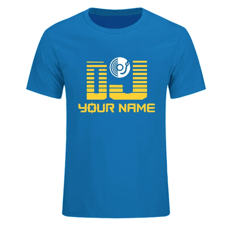 DJ ваше имя Модные мужские обычай печать футболка Camiseta Hombre в стиле хип-хоп для